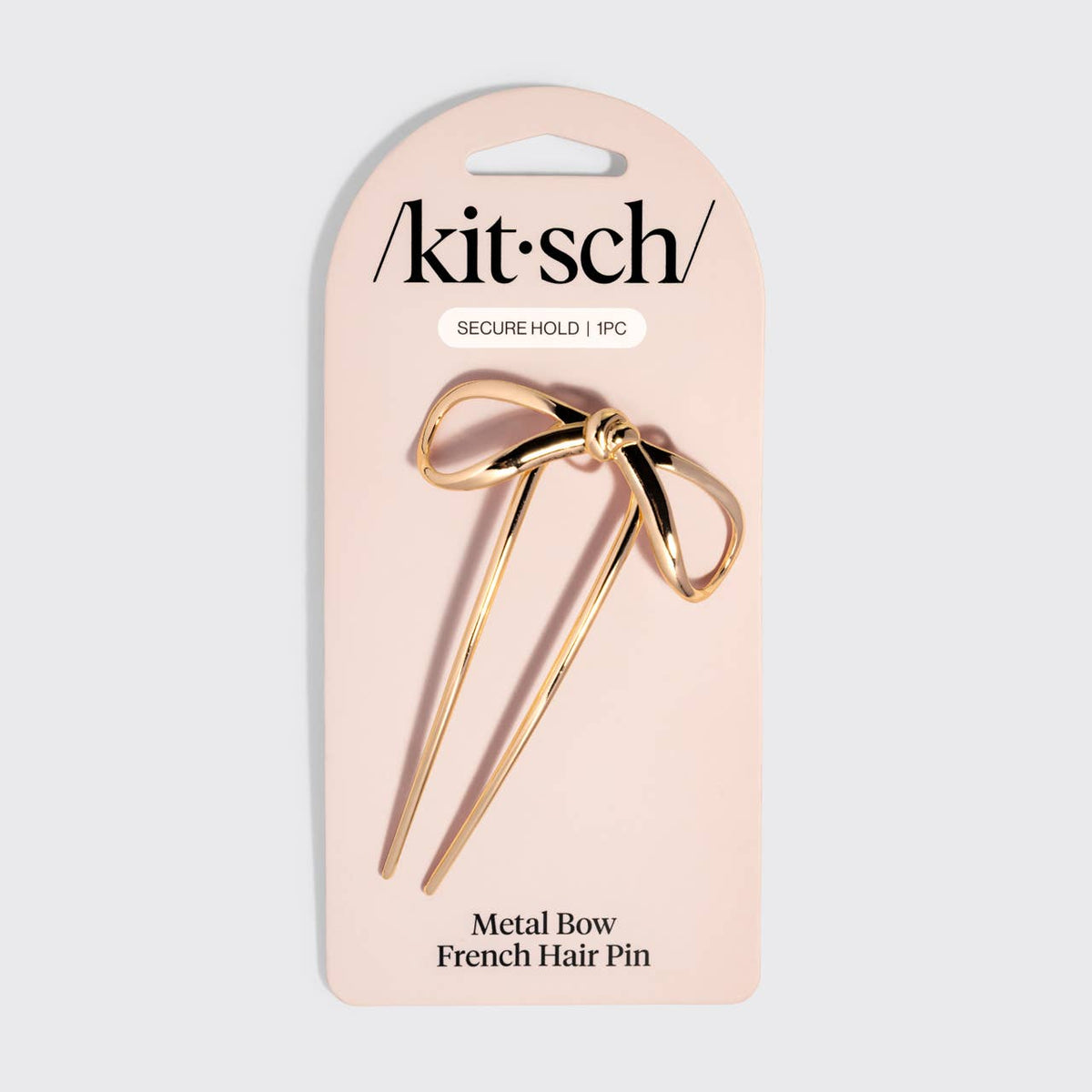 Mini Metal Bow French Hair Pin - Gold