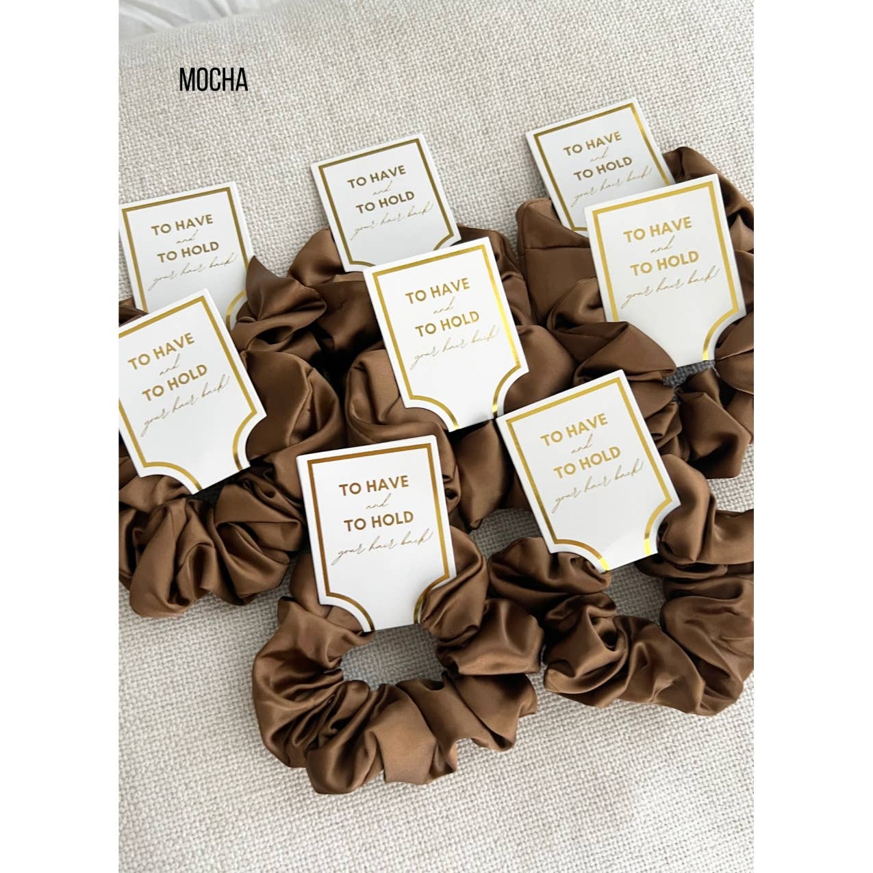 Silk Satin Soft Scrunchies - GRACE: MOCHA / ONE SIZE