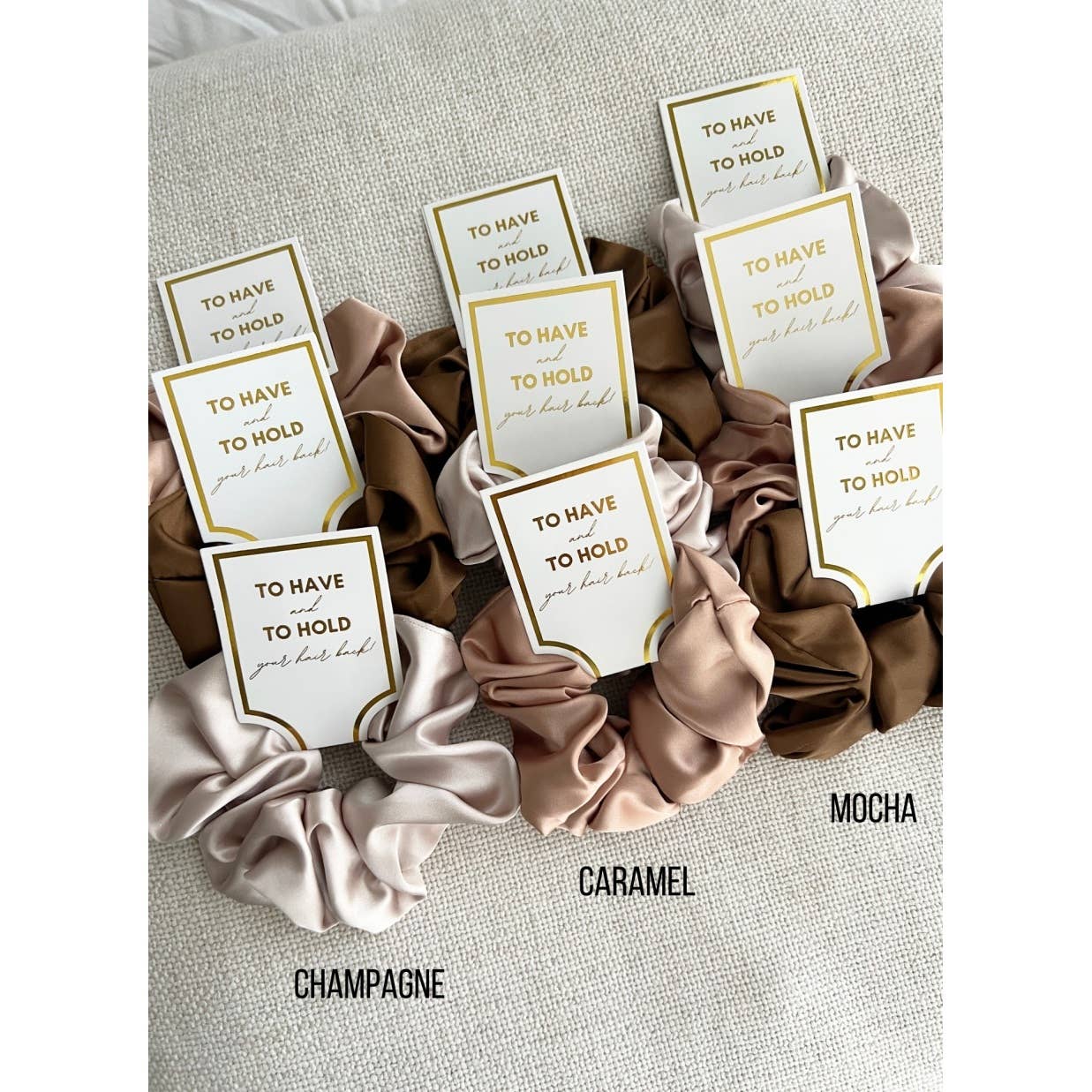 Silk Satin Soft Scrunchies - GRACE: CARAMEL / ONE SIZE