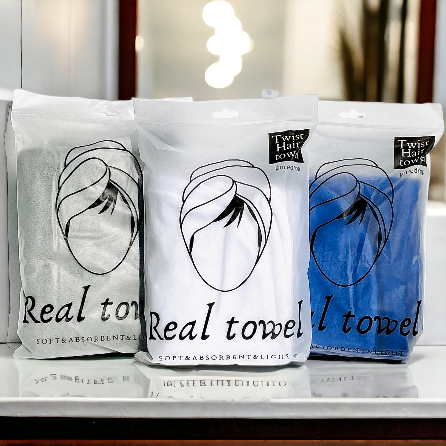 Microfiber Twisted Hair Towel - White: White