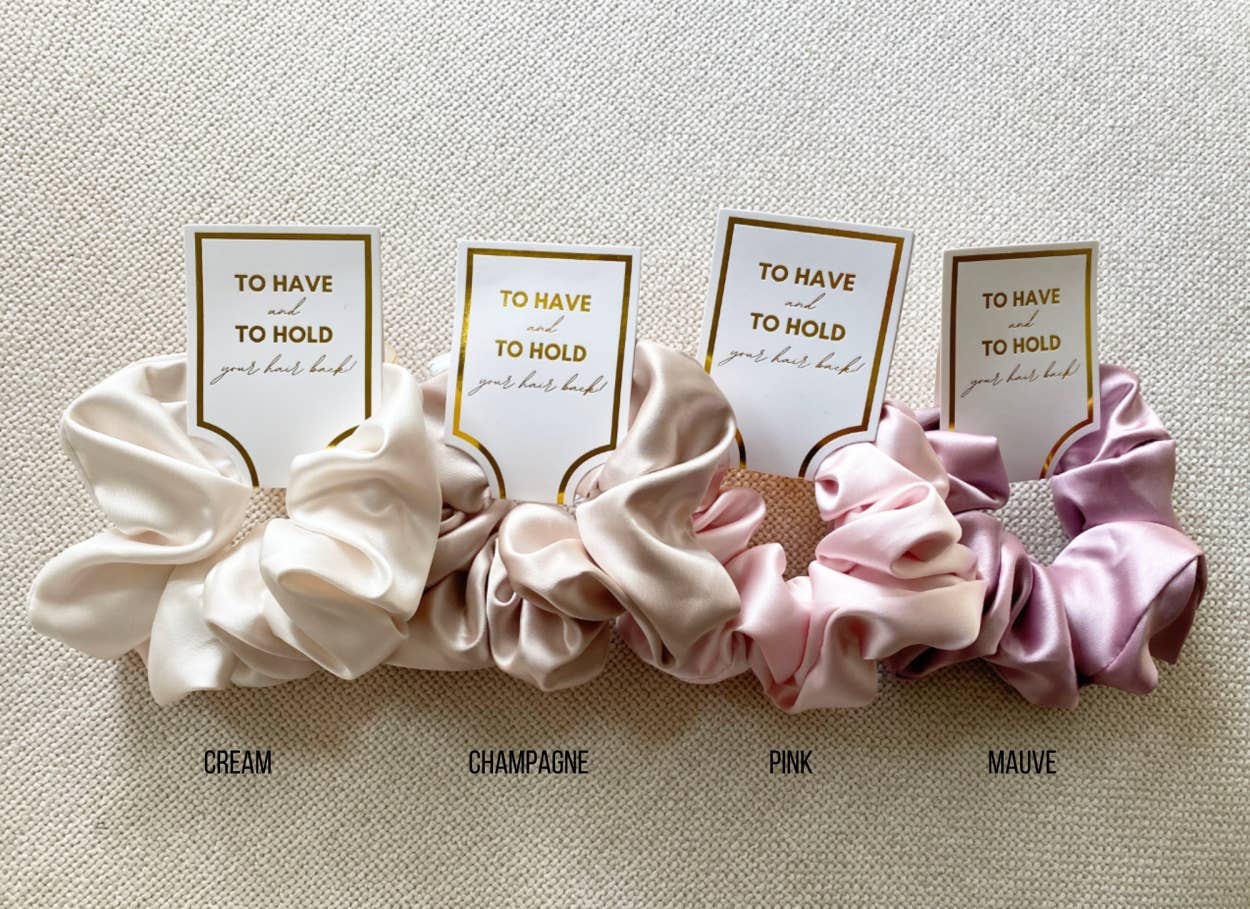 Silk Satin Soft Scrunchies - GRACE: CARAMEL / ONE SIZE
