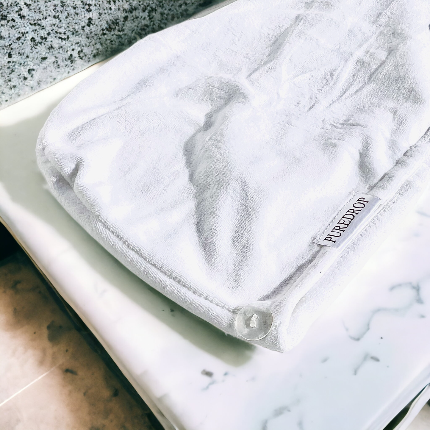 Microfiber Twisted Hair Towel - White: White