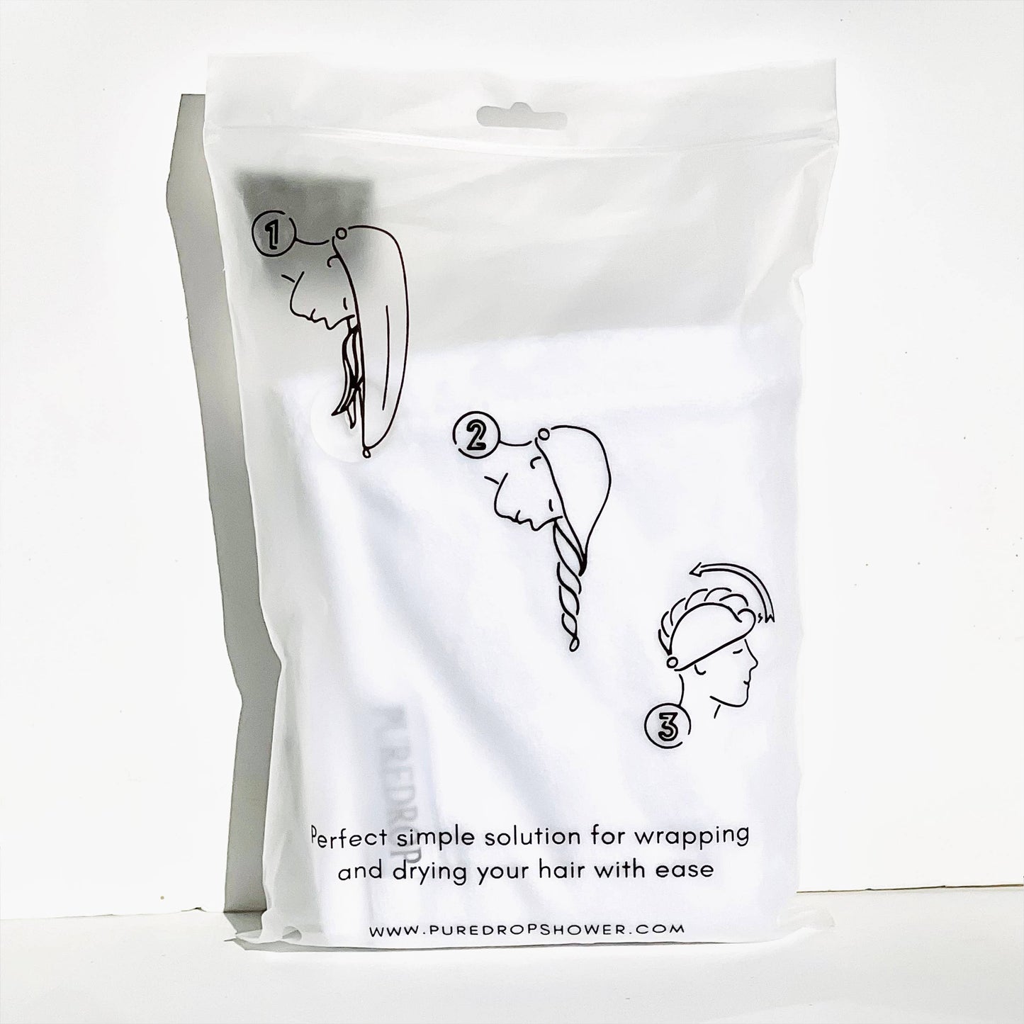 Microfiber Twisted Hair Towel - White: White