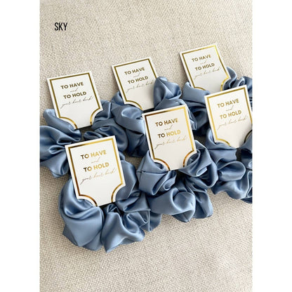 Silk Satin Soft Scrunchies - GRACE: NAVY / ONE SIZE