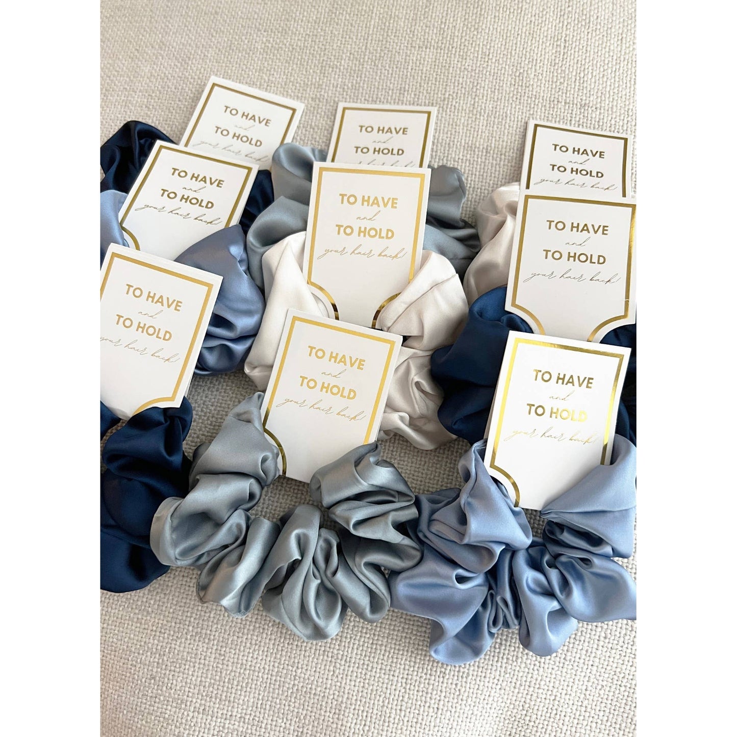 Silk Satin Soft Scrunchies - GRACE: NAVY / ONE SIZE