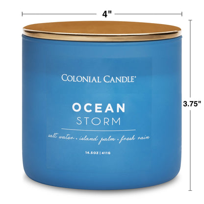 Ocean Storm 3-Wick Scented Jar Candle, Soy Blend Wax, 14.5oz