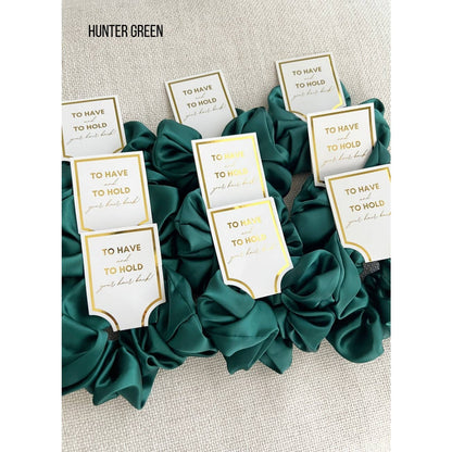 Silk Satin Soft Scrunchies - GRACE: HUNTER GREEN / ONE SIZE