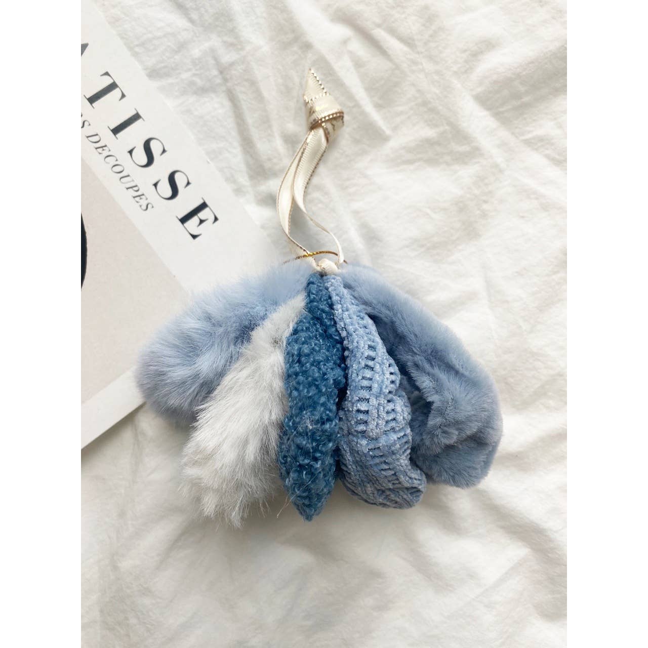 VELVET SOFT SCRUNCHIES SET - GABI: GREY / ONE SIZE