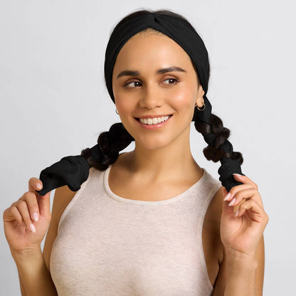 Set & Flow Heatless Curling Headband - Black