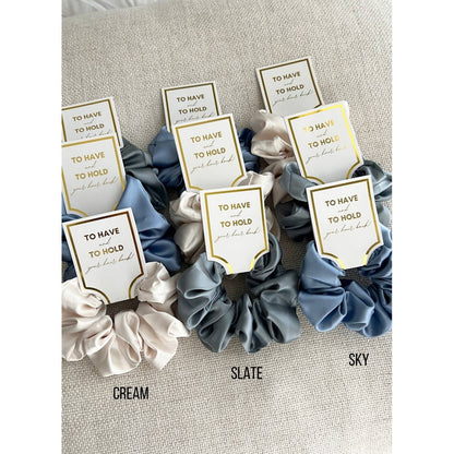 Silk Satin Soft Scrunchies - GRACE: SKY / ONE SIZE