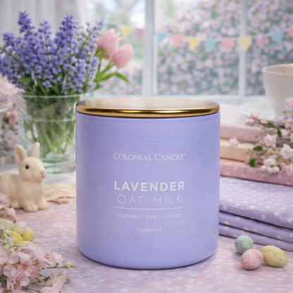 Lavender Oat Milk Scented Jar Candle, Soy Blend Wax, 14.5oz